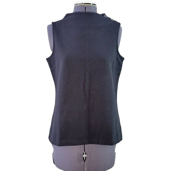 Talbots Black Ribbed Tank Top SzSP - Picture 1 of 8